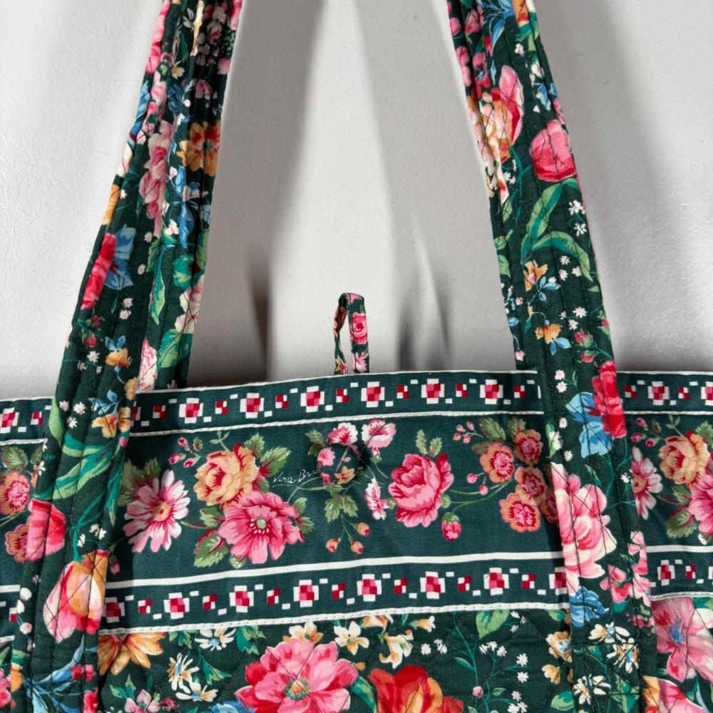 Vera Bradley Quilted Floral Tote Bag Purse Springtime Toggle Closure Vtg NWT USA - Picture 10 of 13